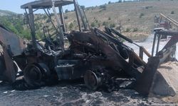 Malatya’da Beton Santralinde İş Makinesi Alev Alev Yandı