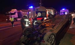 Malatya’da Kontrolden Çıkan Otomobil Devrildi