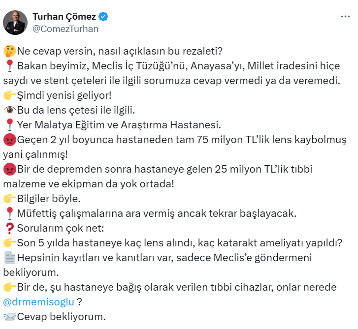 Turhan Çömez Tweet